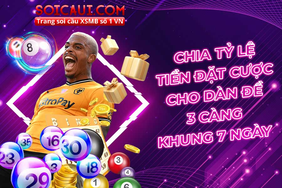 Chia tỷ lệ tiền đặt cược cho dàn đề 3 càng khung 7 ngày