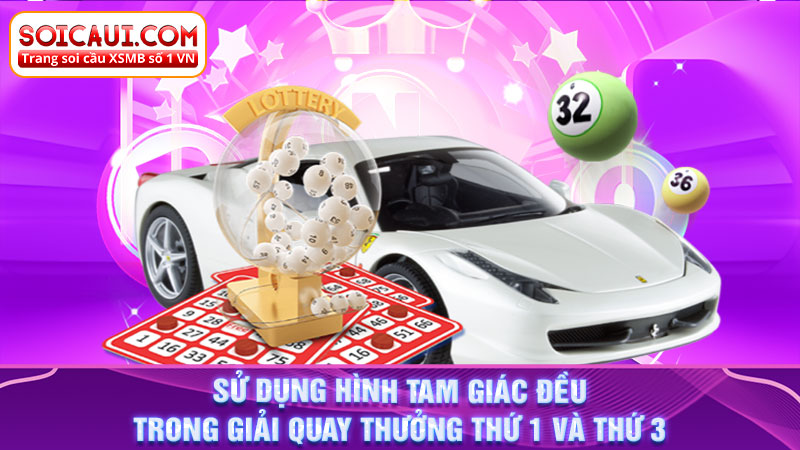 Sử dụng hình tam giác đều trong giải quay thưởng thứ 1 và thứ 3